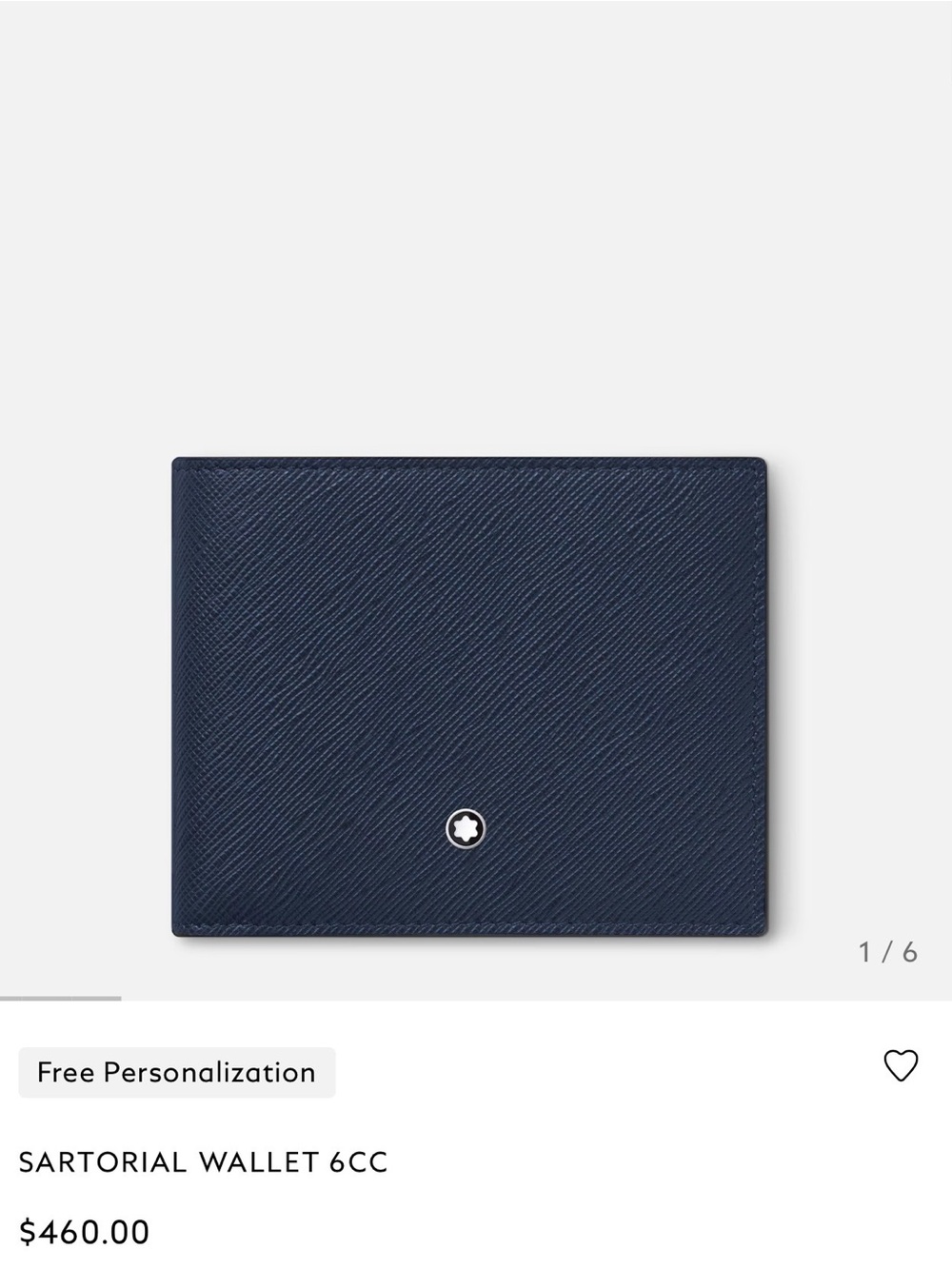 Montblanc Sartorial 6-Card Wallet - Navy Blue